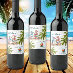 Santa and Snowman Mele Kalikimaka Christmas Wine Label<br><div class="desc">A funny Christmas design with Santa and Snowman on a tropical island! You can personalize this with your own details.</div>