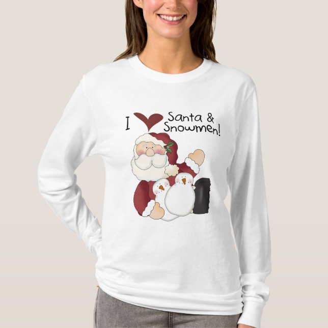 Santa and Snowmen T-shirts and Gifts (Front)