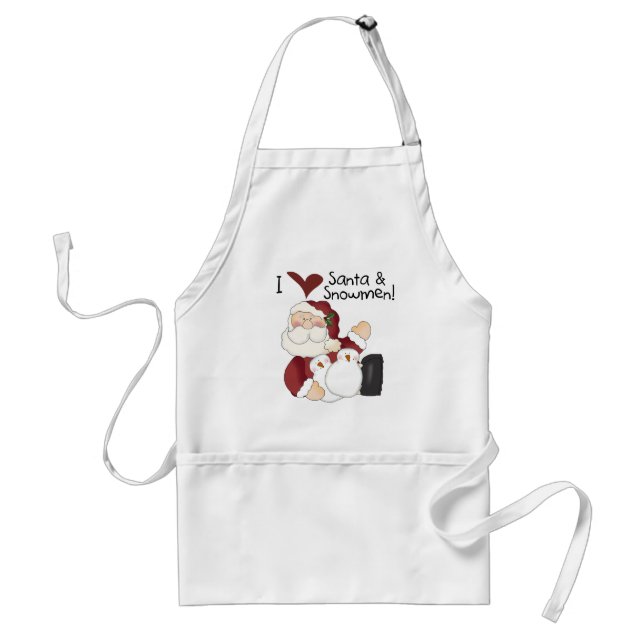 Santa and Snowmen T-shirts and Gifts Adult Apron (Front)