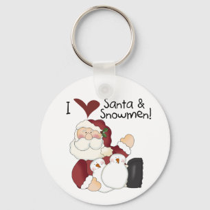 Santa and Snowmen T-shirts and Gifts Keychain