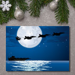 Santa and Super Hornets F/A-18 Jets Christmas Holiday Card<br><div class="desc">This patriotic military holiday Christmas greeting card features Santa Claus and his sleigh pulled by a team of F/A-18F Super Hornet jets. They are flying above an aircraft carrier in front of a full moon. Inside Greeting - "Wishing You a Merry Christmas and a Happy New Year". - The greeting...</div>
