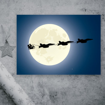 Santa And Super Hornets F/a-18 Jets Christmas Holiday Card by SilhouetteCollection at Zazzle