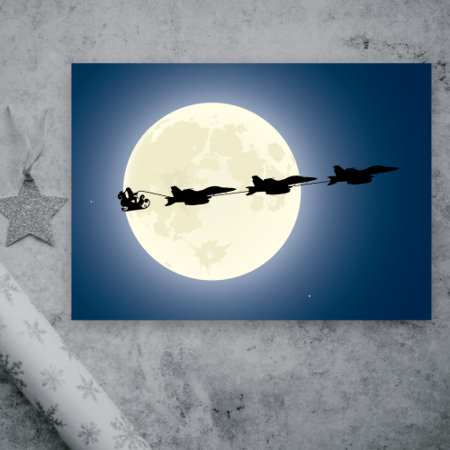 Santa And Super Hornets F/a-18 Jets Christmas Holiday Card