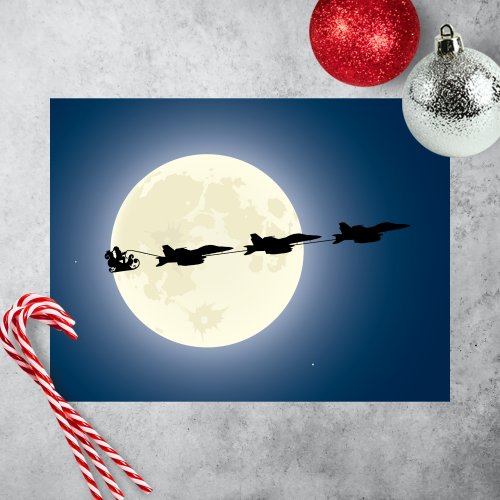 Santa and Super Hornets FA_18 Jets Christmas Holiday Postcard