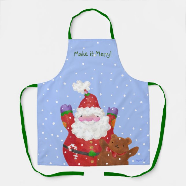 Santa and Teddy Apron (Front)