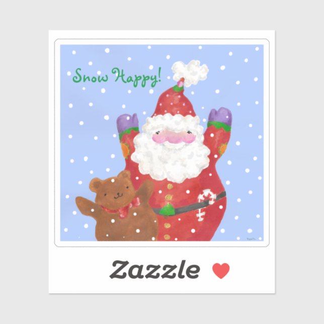 Santa and Teddy Sticker (Sheet)