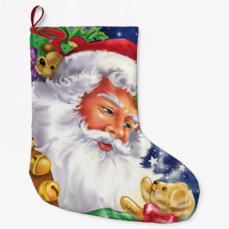 Santa and Teddybear Large Christmas Stocking