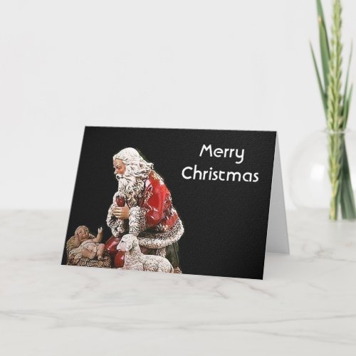 Santa and the Christ Child Christmas Card