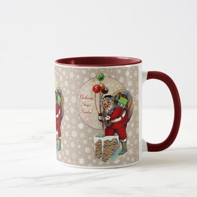 Santa and the Narrow Chimney Ceramic Mug (Right)