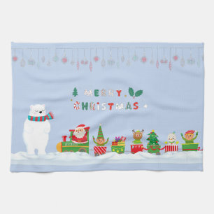 Santa and the Polar Bear Kitchen Towel