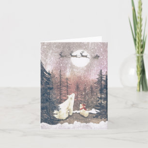 Santa and the Polar Bears Holiday Card