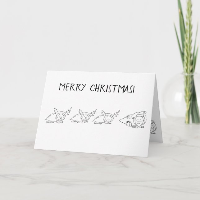Santa and the Reindeer Lumps Card (Front)