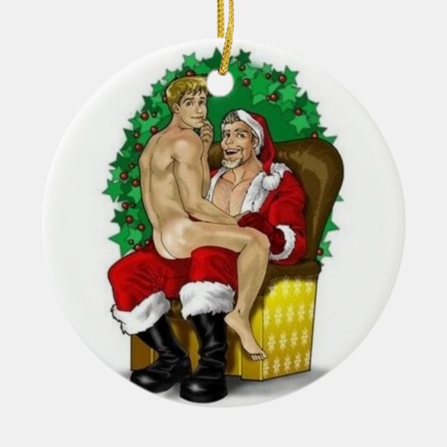 Santa and Twink Gay ornament | Zazzle