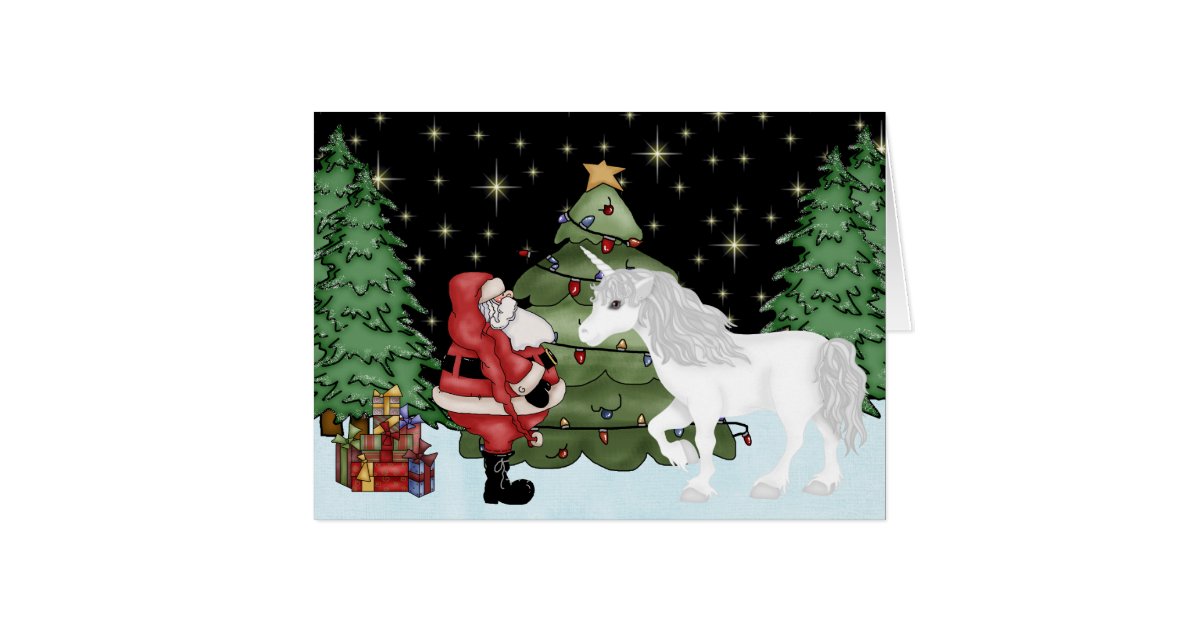 santa and unicorn magical christmas holiday card zazzle com christmas iphone 6 plus cases