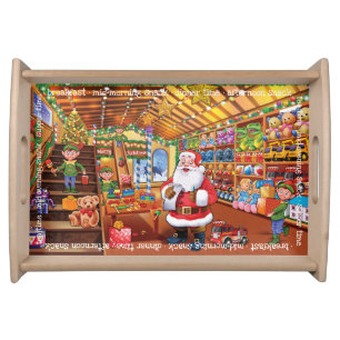 SANTA and workshop Christmas serving tray. Tray
