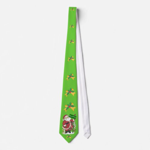 Santa Animals Holly Bow Merry Christmas Neck Tie