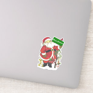 Santa Animals Little Tree Snow Merry Christmas Sticker