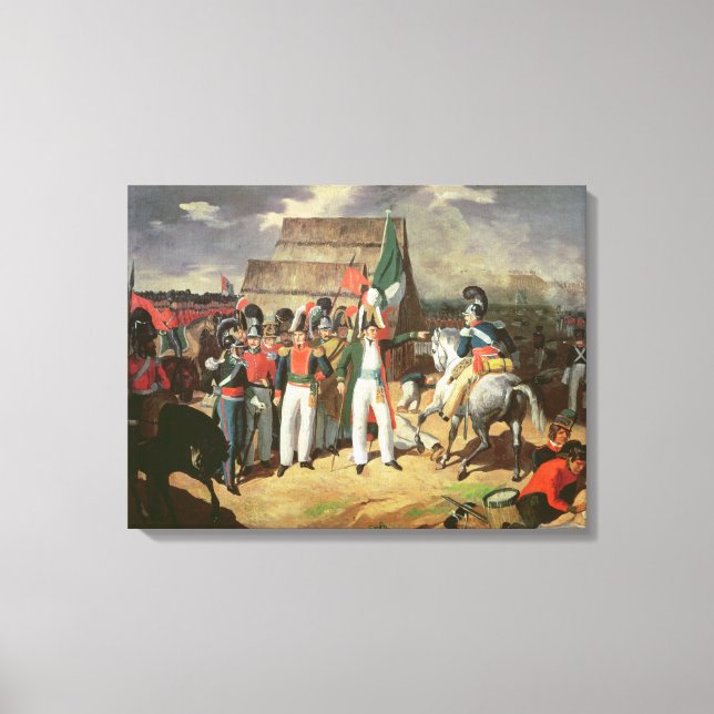 Santa Anna defies the Spanish troops Canvas Print (Front)