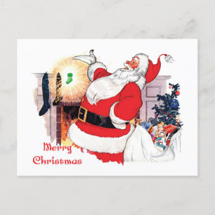 Santa announcement Baby on the way Postcard