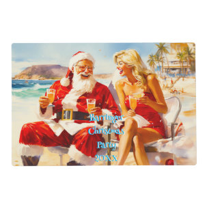 Santa Annual Beach Christmas Placemat