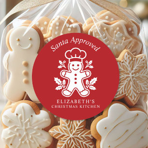 Santa Approved Christmas Kitchen Homemade Classic Round Sticker