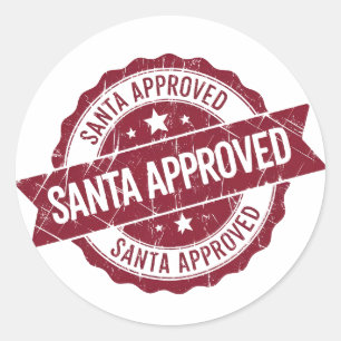 Santa approved classic round sticker