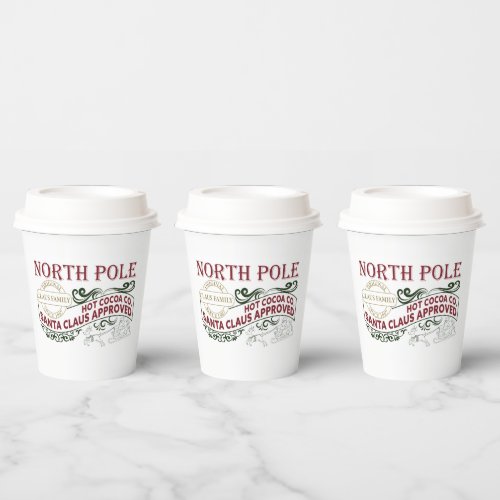 Santa approved North Pole hot cocoa Christmas Paper Cups