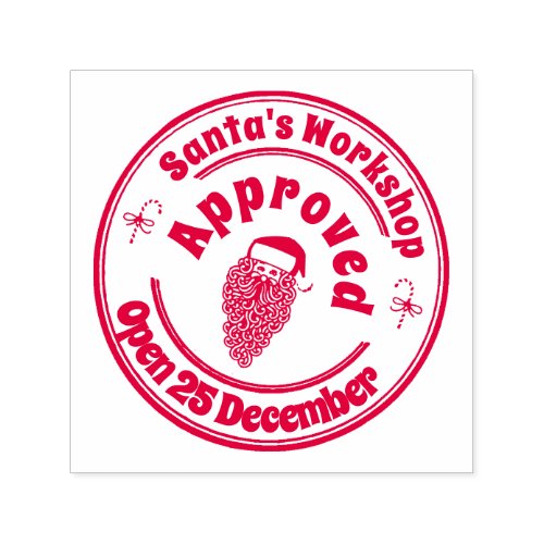 Santa approved open 25 December cute candy canes Self_inking Stamp