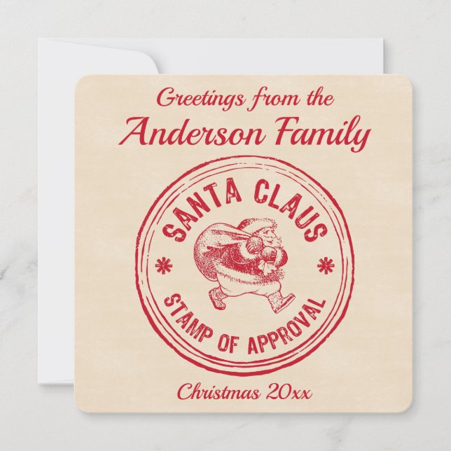 Santa Approved - Personalize It - Funny Holiday Card (Front)