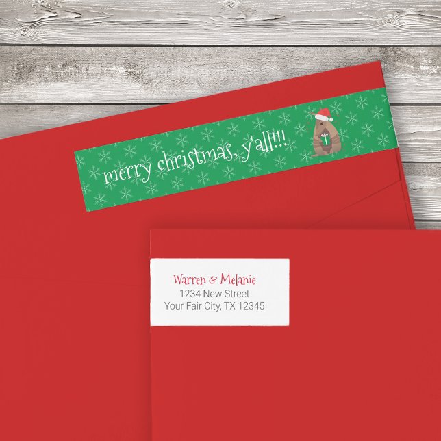 Santa Armadillo Wraparound Address Label (Creator Uploaded)