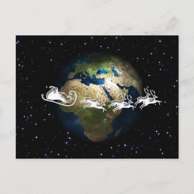 santa around the world postcard (Front)
