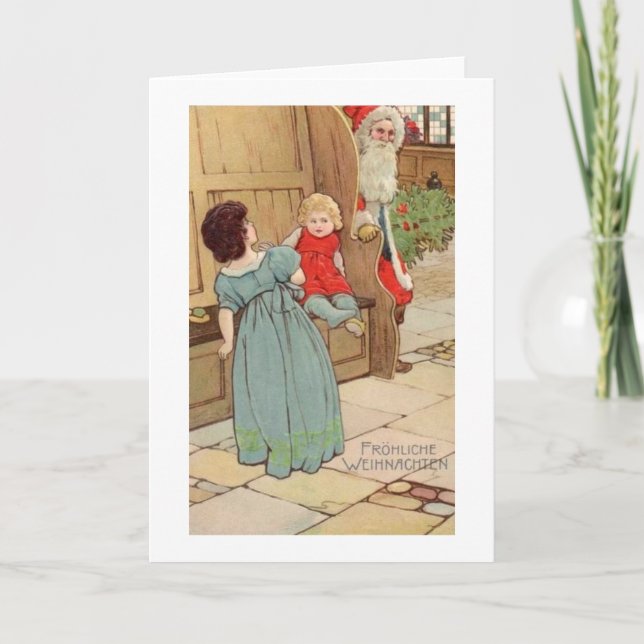 Santa - Art Nouveau - Germany 1900s #X020 Holiday Card (Front)
