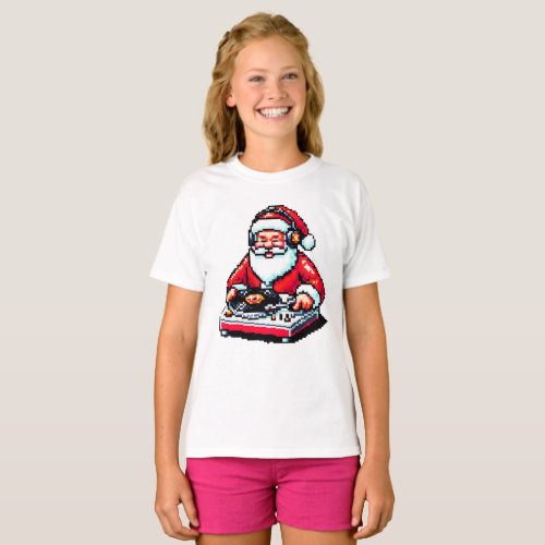 Santa as DJ 8_Bit Christmas Cheer T_Shirt