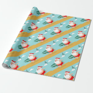 Beach Santa Wrapping Paper