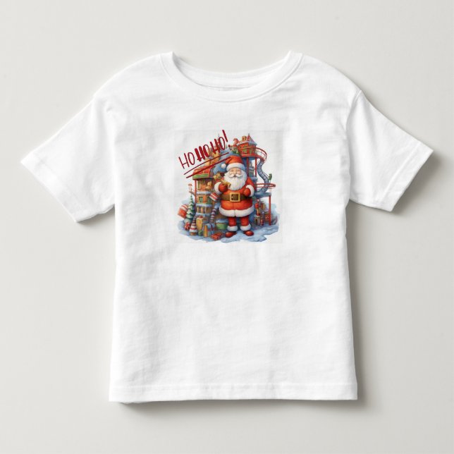 Santa at his Toy Factory Toddler T-shirt (Front)