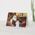 Santa At Home - Poodles (2 Standard) card