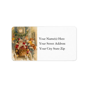 Santa at Midnight Vintage Address Label