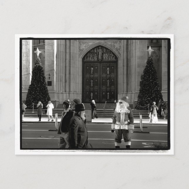 Santa at St. Patrick's Cathedral Postcard (Front)