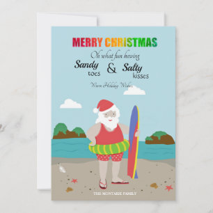 Santa at the Beach Holiday Card