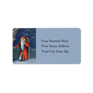 Santa At The Gate Vintage Address Label