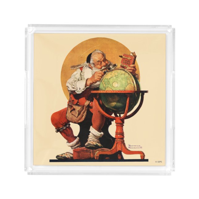Santa at the Globe Acrylic Tray (Front)