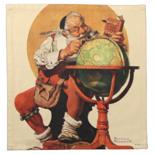 Santa at the Globe Cloth Napkin