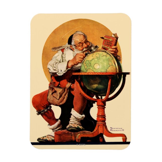Santa at the Globe Magnet (Vertical)