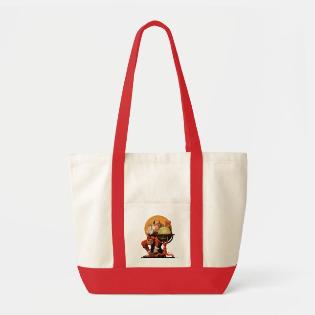 Santa at the Globe Tote Bag (Front)