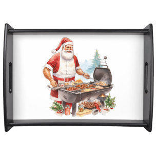 Santa at the Grill at Christmas Serving Tray