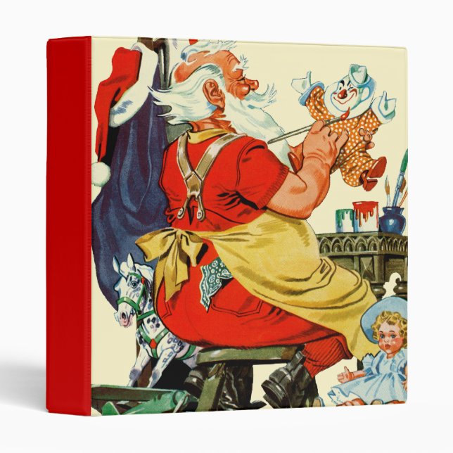 Santa at Work 3 Ring Binder (Front/Spine)
