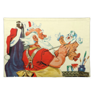 Santa at Work Cloth Placemat