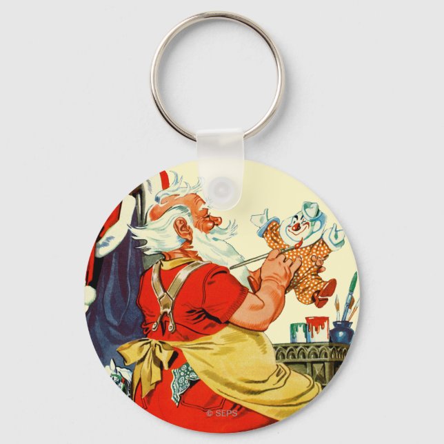 Santa at Work Keychain (Front)