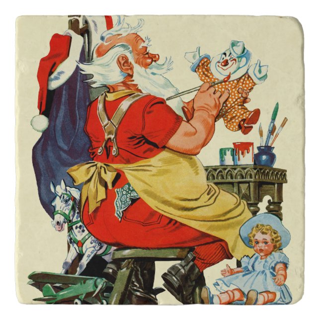 Santa at Work Trivet (Front)