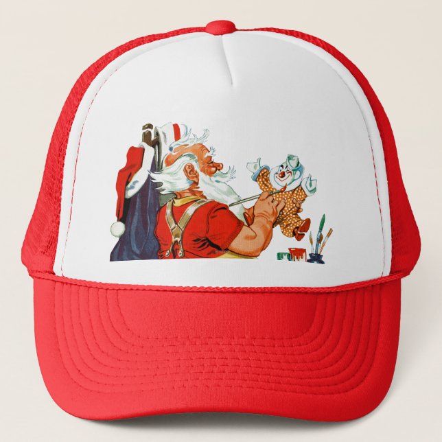 Santa at Work Trucker Hat (Front)